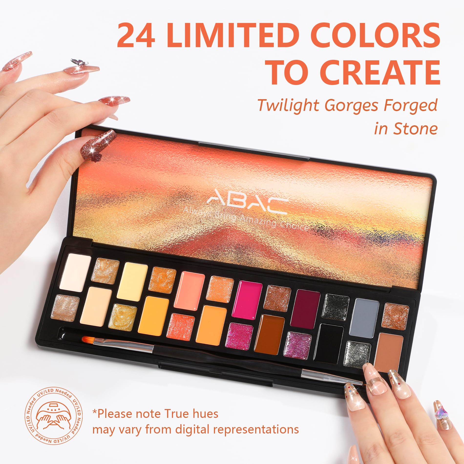 ABAC Fall & Winter Solid Gel Nail Polish Set – 24 Hema-Free Colors + Pro Brush