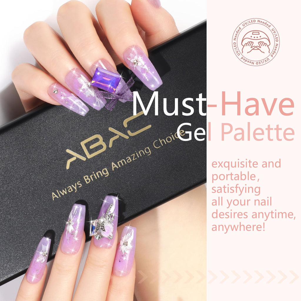 ABAC Solid Gel Nail Polish Kit – 24 Colors, Ombre & Pat Paint Art, Hema-Free, Soak-Off Gel