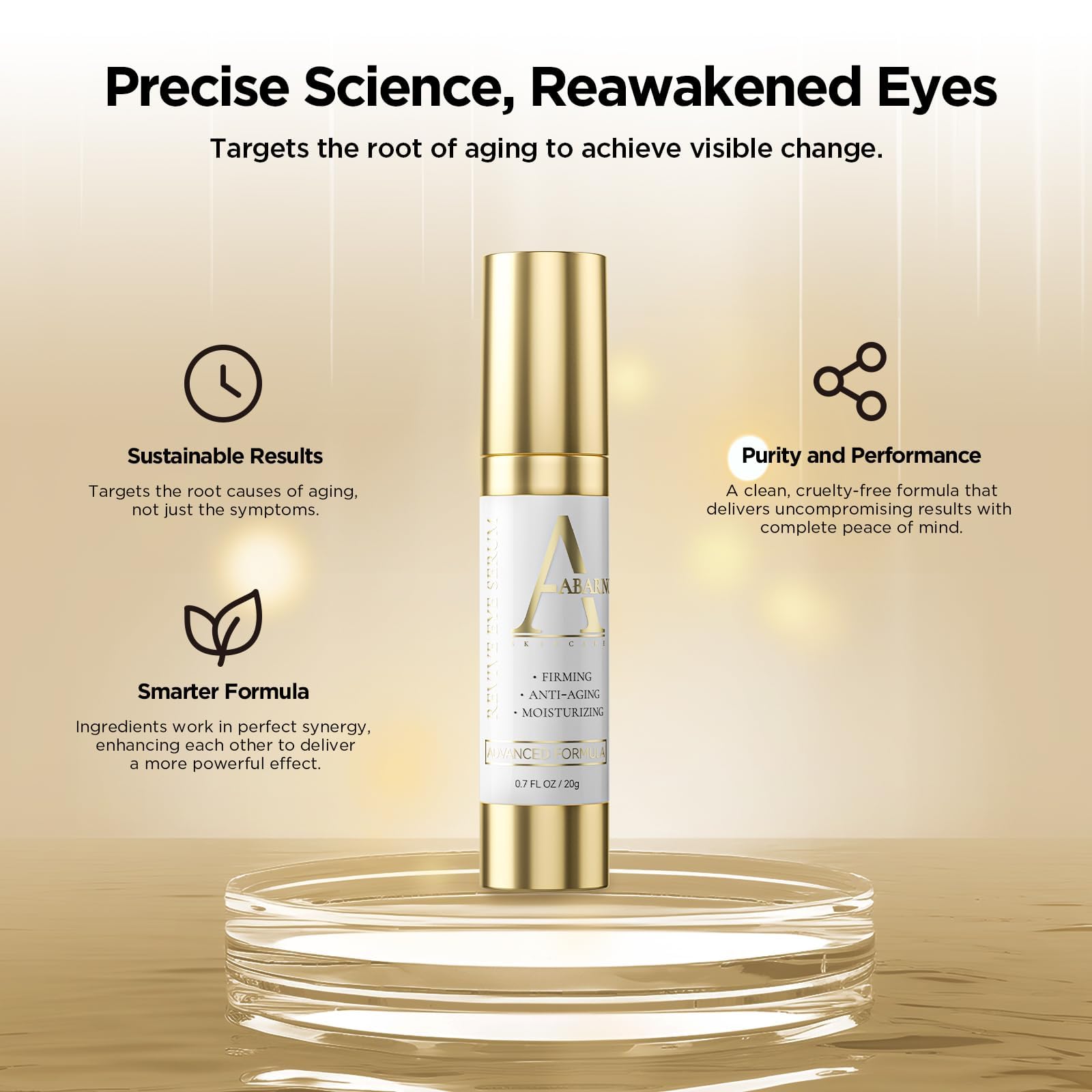 Abarno Hydrating Eye Serum - Dark Circles, Puffiness & Fine Lines (0.7 fl oz)