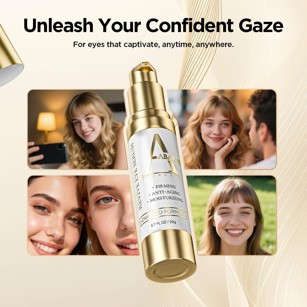 Abarno Hydrating Eye Serum – Caffeine, Retinol, Niacinamide & Peptides for Dark Circles & Puffiness | 0.7 fl oz