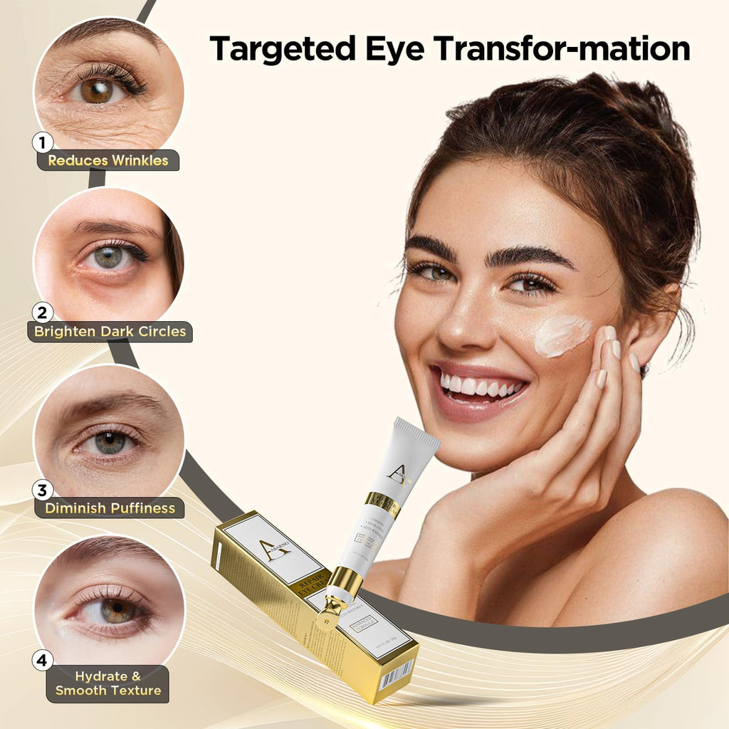 Abarno Retinol Eye Cream for Dark Circles & Puffiness – Hydrating Under-Eye Serum 0.71 oz
