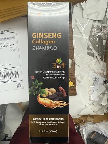 ABBASI & CO 900ml 3-in-1 Ginseng Collagen Shampoo with Ginger Extract | Hair Growth, Keratin & Silk Protein