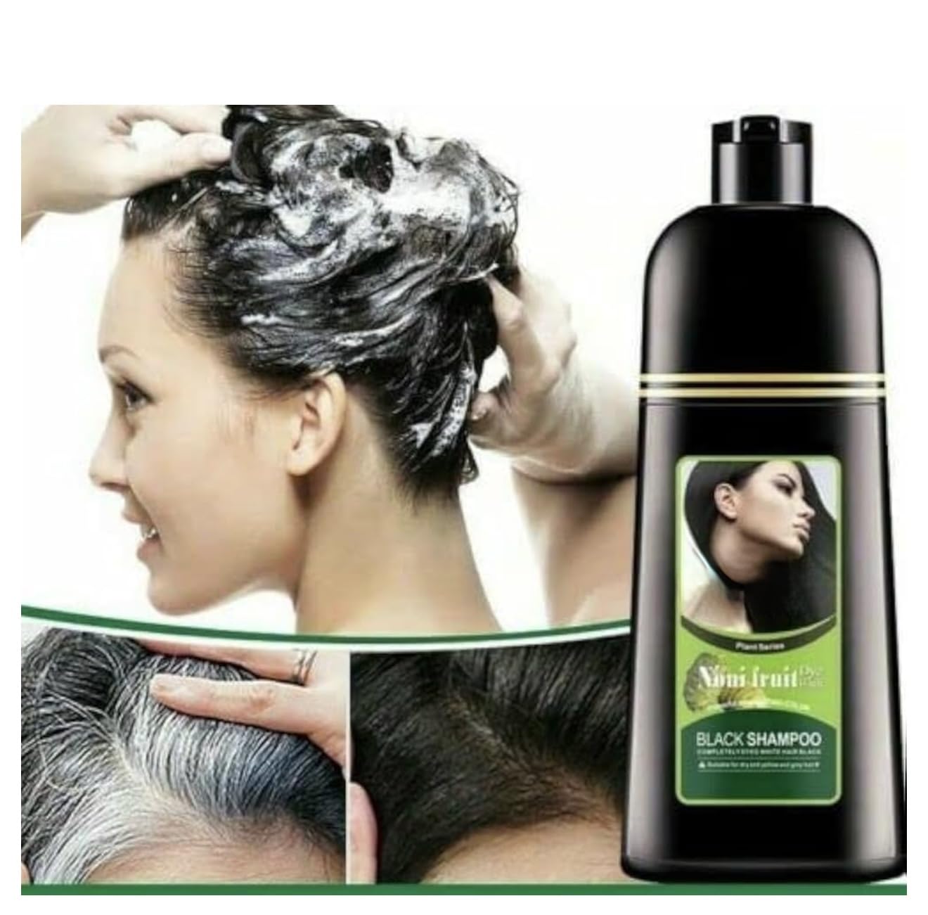ABBASI & CO Noni Black Hair Dye Shampoo – 100% Gray Coverage in Minutes