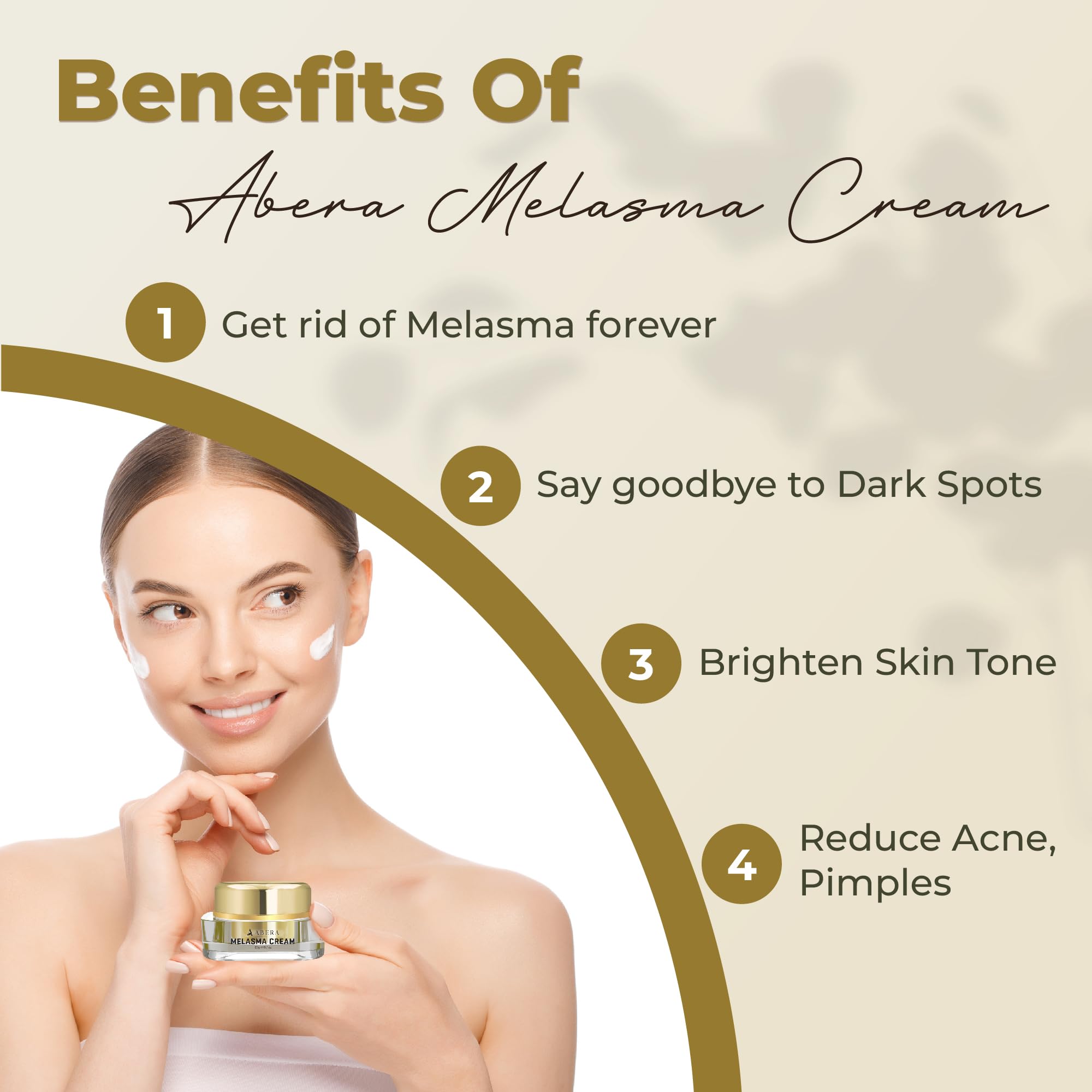 ABERA Melasma Cream - Dark Spot Corrector (0.7 oz) for Freckles, Sun Spots & Melasma