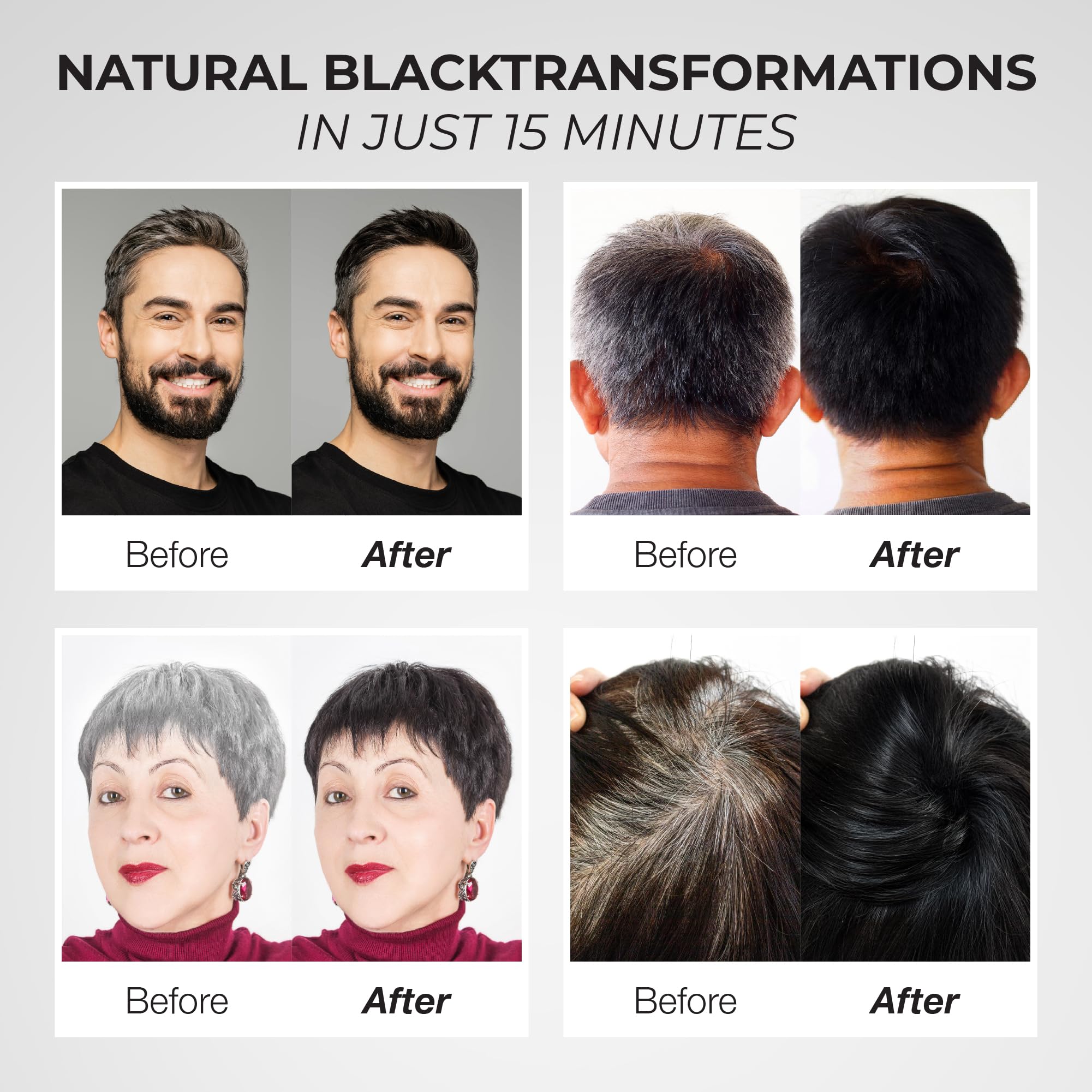 ABERA Hair Dye Shampoo Pack – Black Color for Gray Hair | Travel Size & Long-Lasting One-Wash Solution