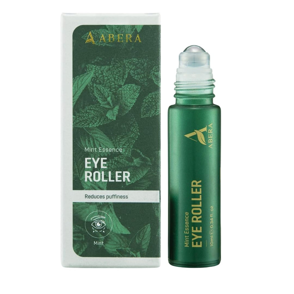 Abera Eye Roller Serum – Mint, Vitamin C & Peptides for Puffiness & Dark Circles | 0.34 fl oz