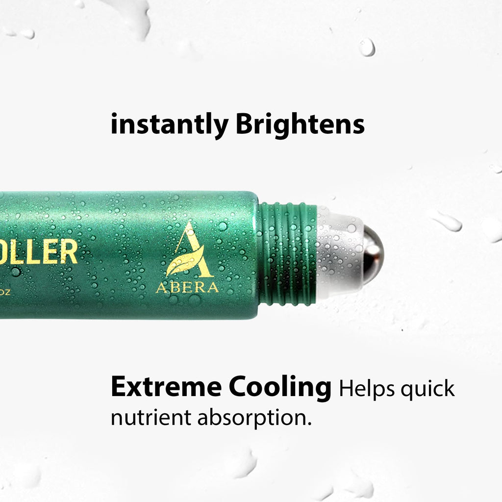 ABERA Eye Roller Serum for Men – Mint Essence, Vitamin C & Peptides | 0.34 fl oz