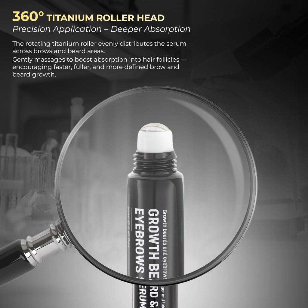 ABERA Ginb Advanced Growth Serum for Beard & Eyebrows — Biotin, Panax Ginseng, Acetyl Tetrapeptide-3