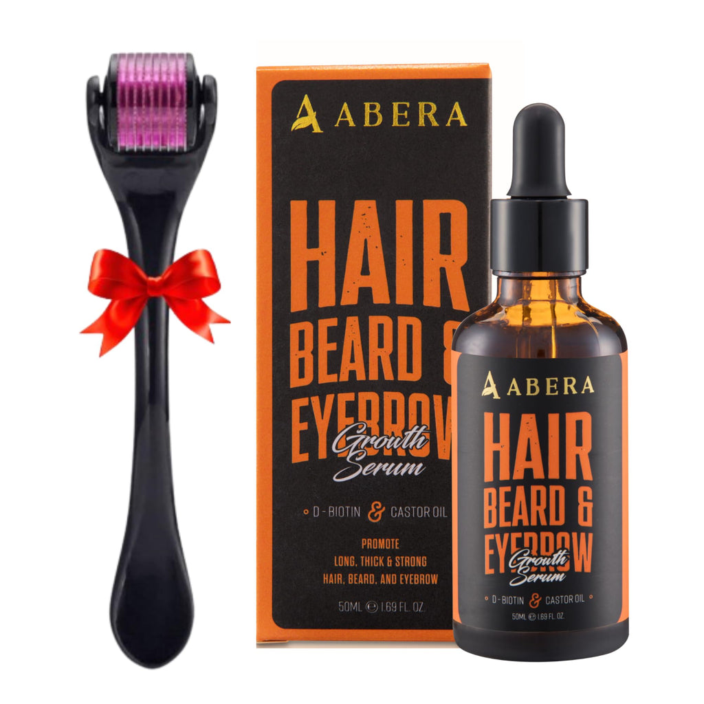 ABERA Hair Growth Serum – Natural Hair & Beard Support (Biotin & Castor Oil) | 1 Serum + Gift