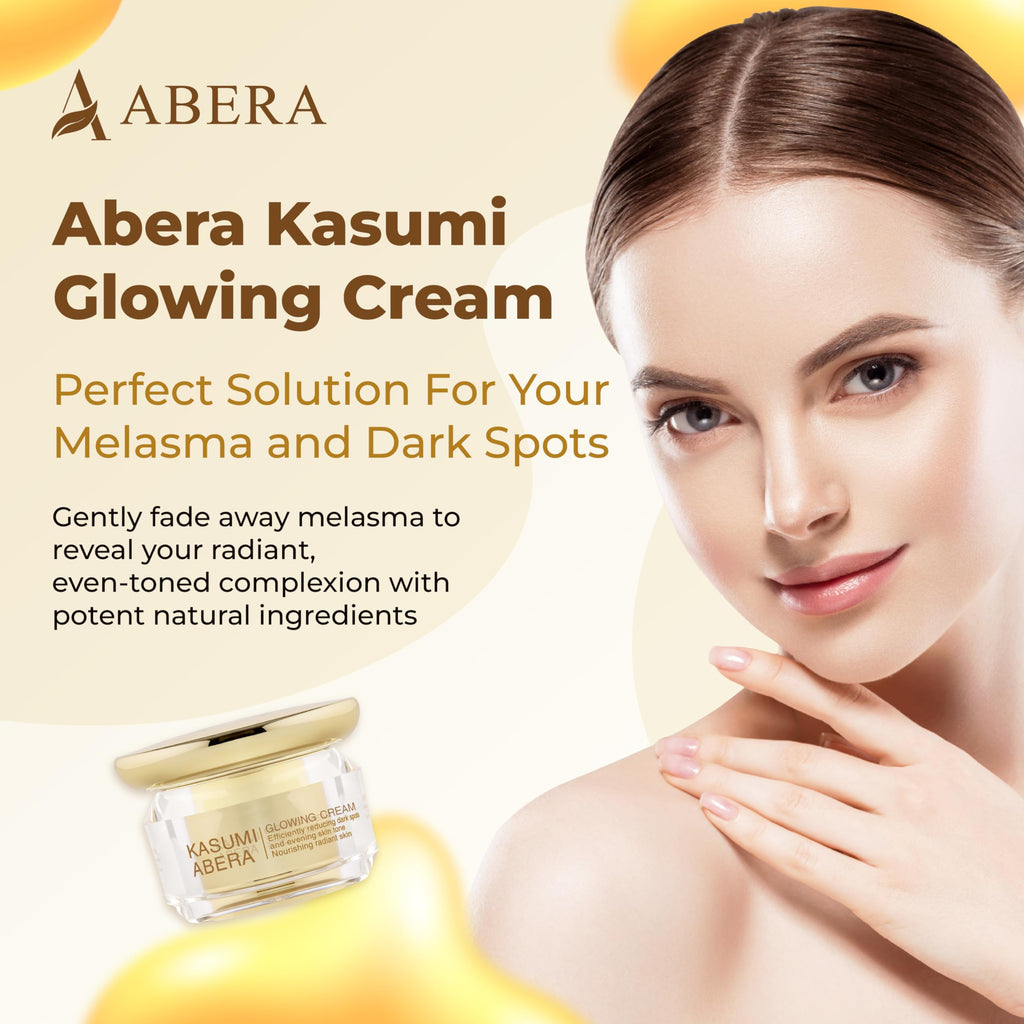 ABERA Kasumi Glowing Cream – Niacinamide & Hyaluronic Acid for Dark Spots & Glow (Set of 2, 0.7 oz each)