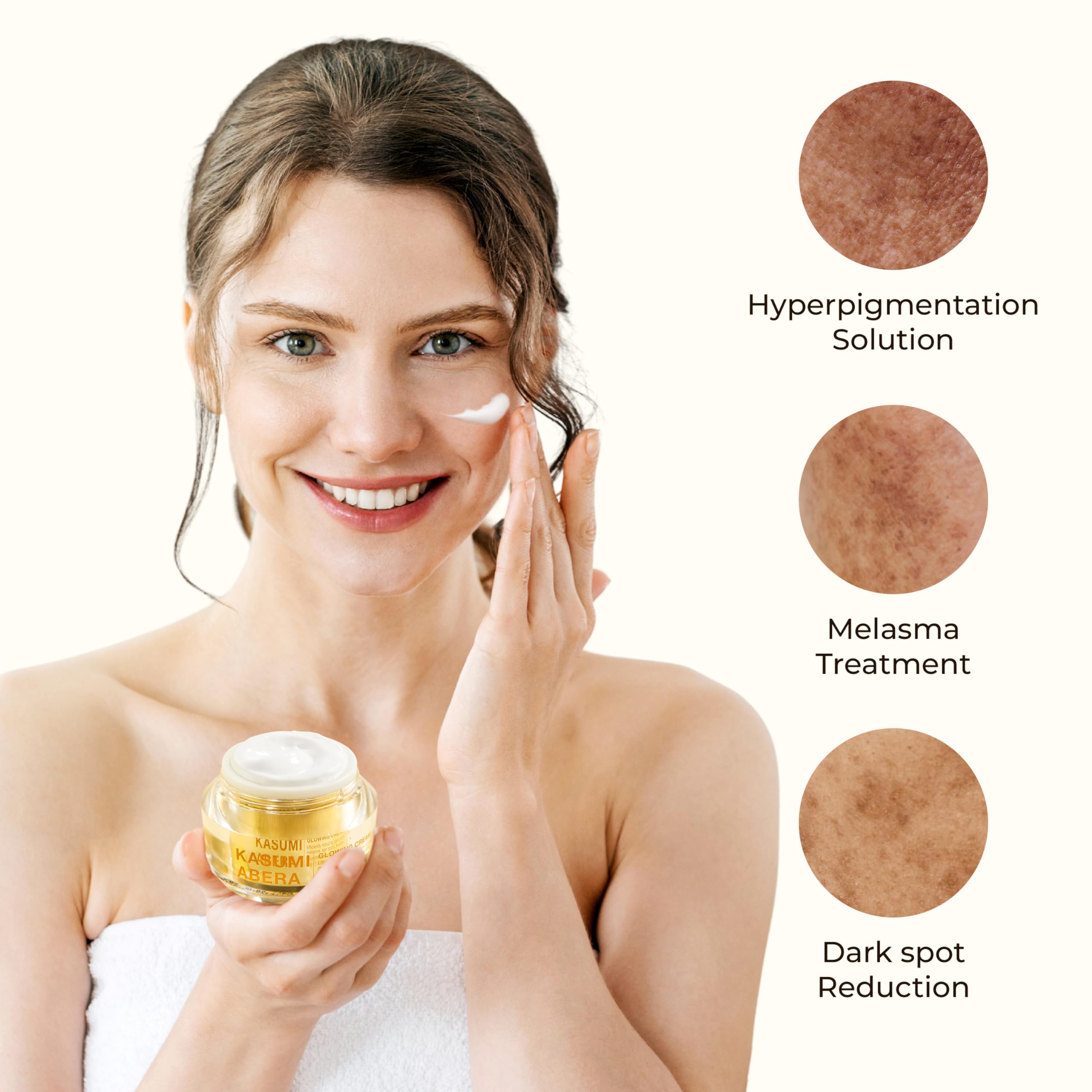 ABERA Kasumi Glowing Cream — Niacinamide + HA, Red Ginseng, Dark Spots & Anti-Aging (1.06 oz) Upgraded