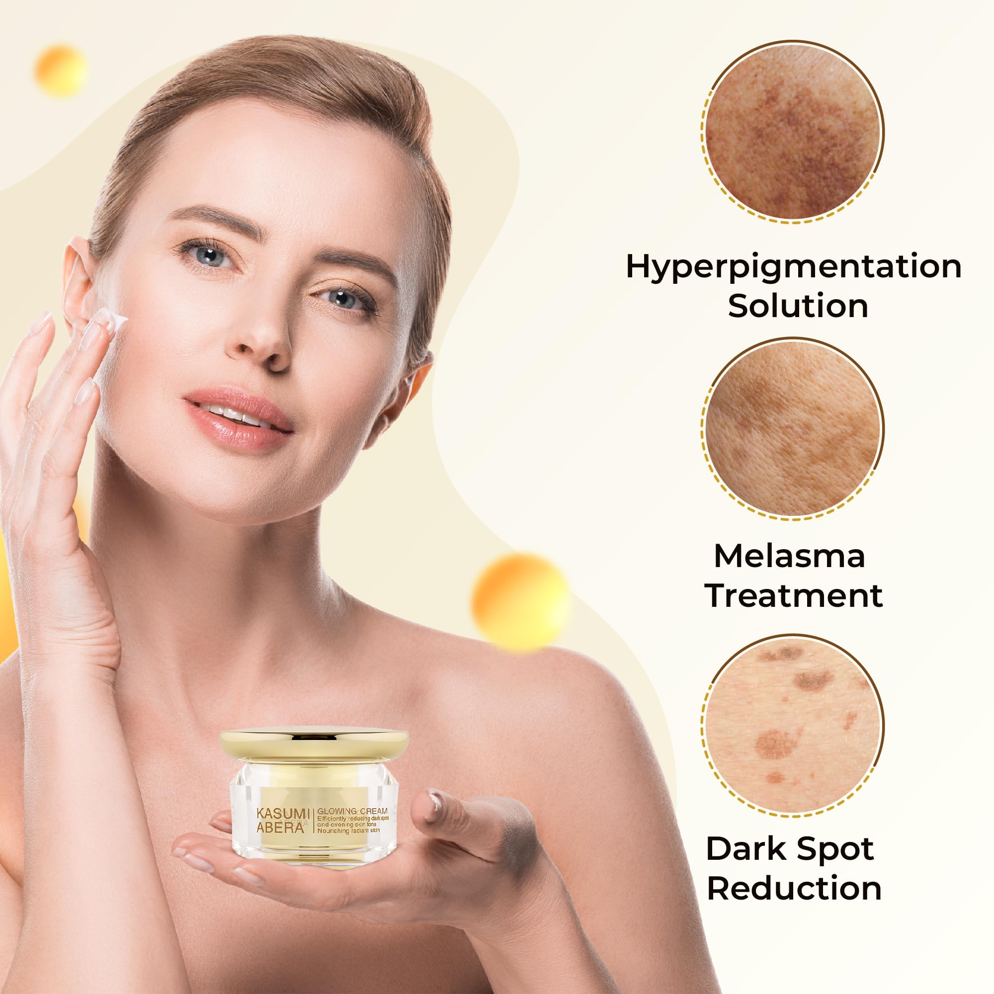 ABERA Kasumi Glowing Cream – Niacinamide & Hyaluronic Acid for Dark Spots & Glow (Set of 2, 0.7 oz each)
