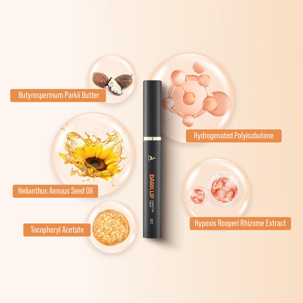 ABERA Dark Lips Corrector Cream - Hydrating Lip Balm & Brightening Lip Scrub