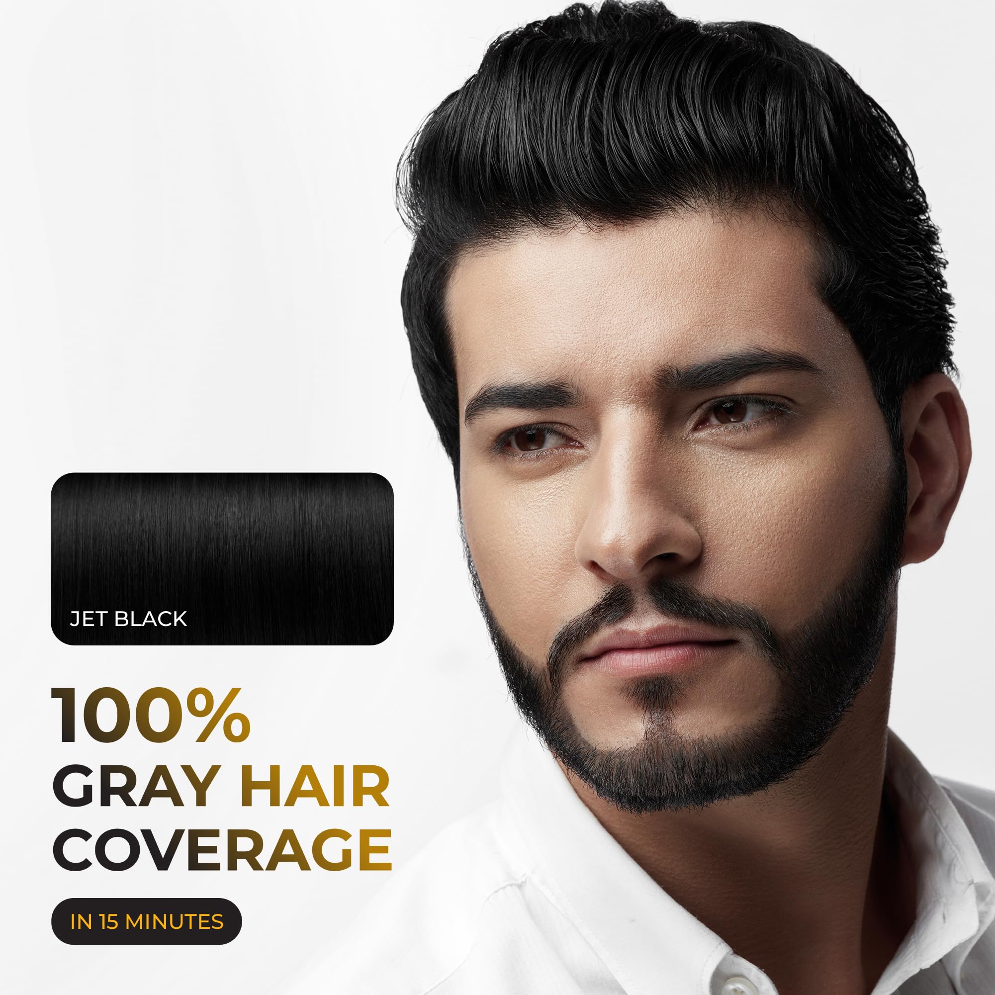 ABERA Hair Dye Shampoo Pack – Black Color for Gray Hair | Travel Size & Long-Lasting One-Wash Solution