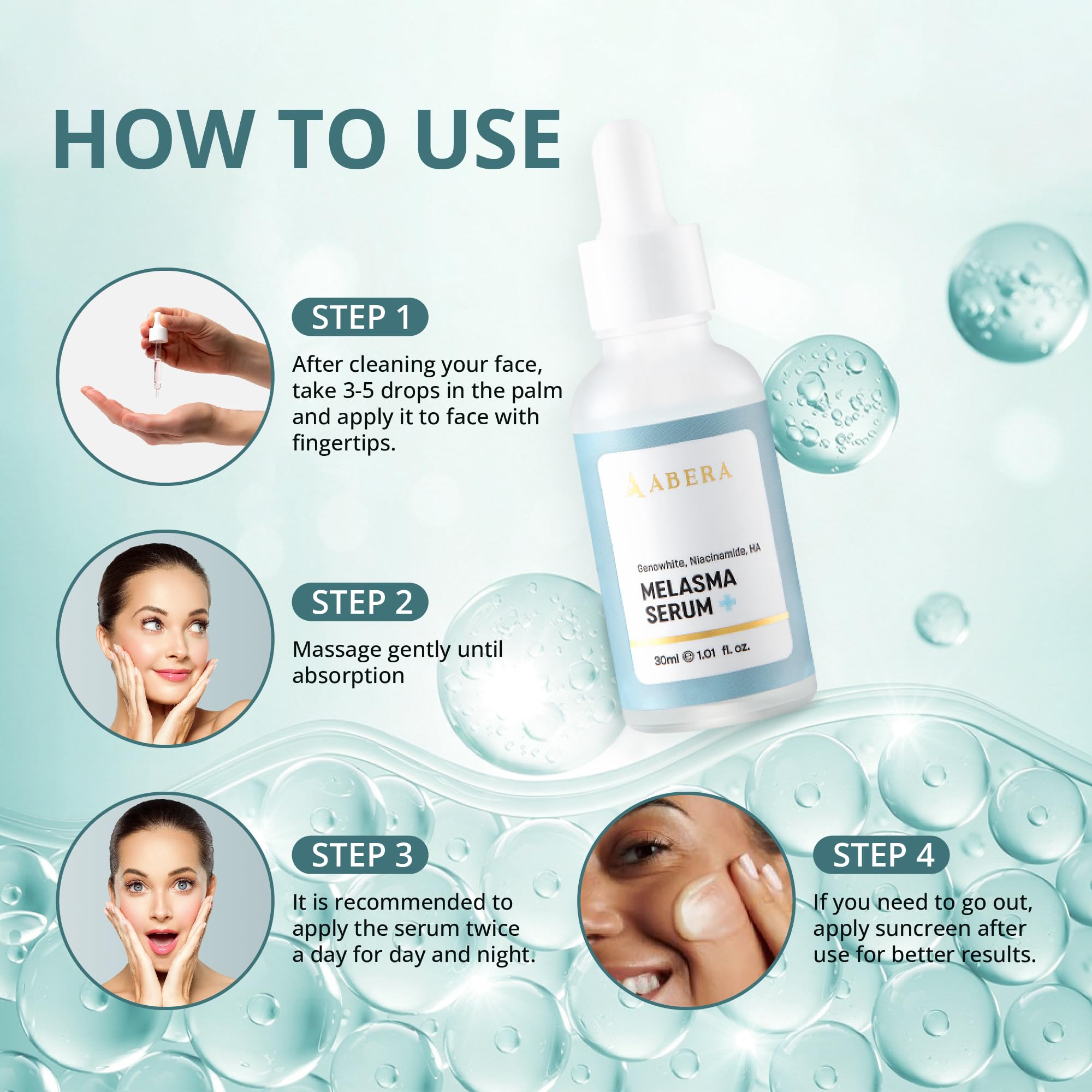 ABERA Melasma Serum Plus – Melasma Treatment for Face, Dark Spot Remover, All Skin Tones (1 FL OZ)