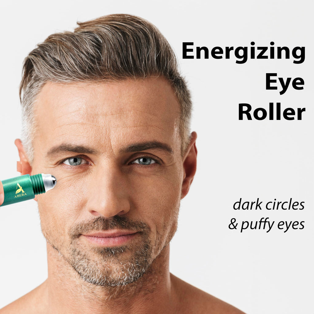 ABERA Eye Roller Serum for Men – Mint Essence, Vitamin C & Peptides | 0.34 fl oz