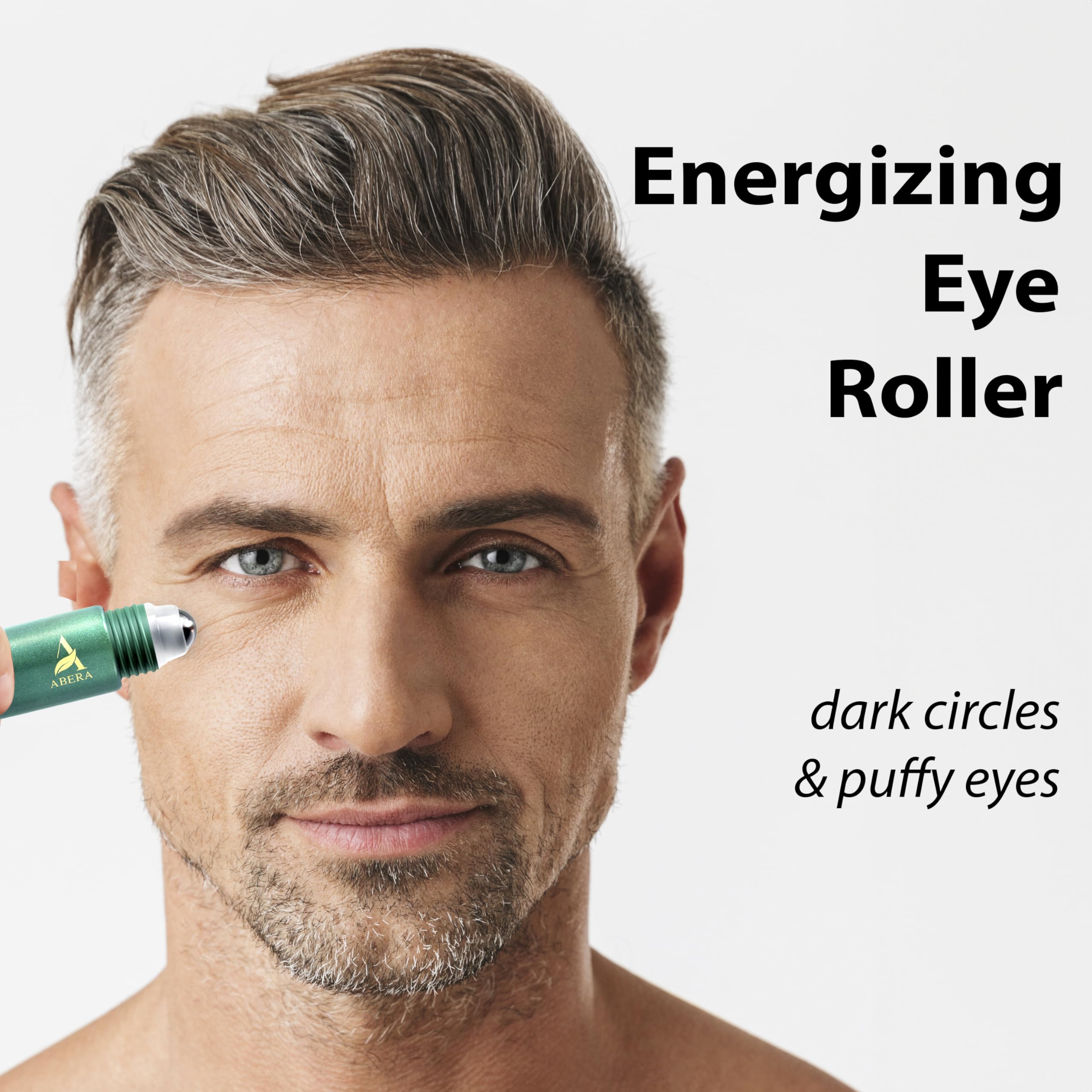 ABERA Eye Roller Serum for Men – Mint Essence, Vitamin C & Peptides | 0.34 fl oz