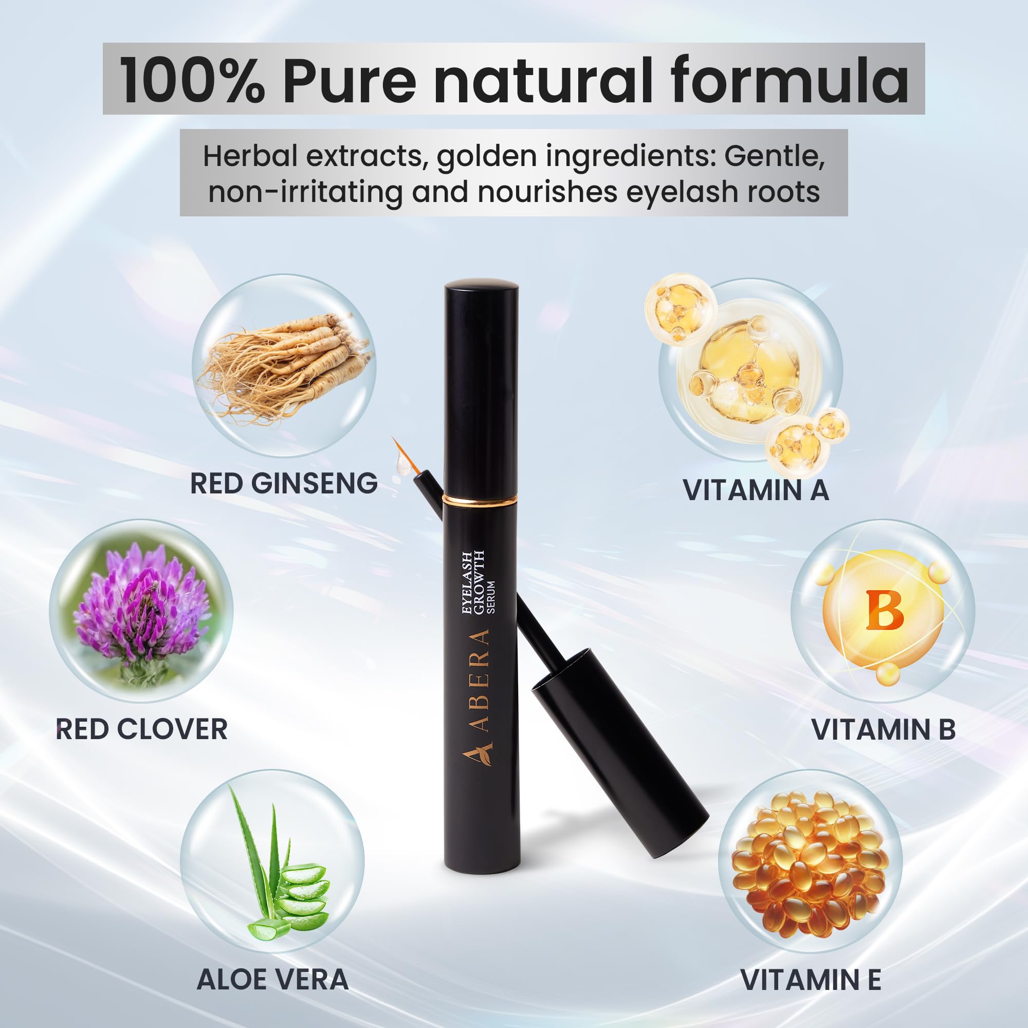 ABERA Misan Eyelash Growth Serum (Upgrade Version) – Natural Lash Booster 3-Pack