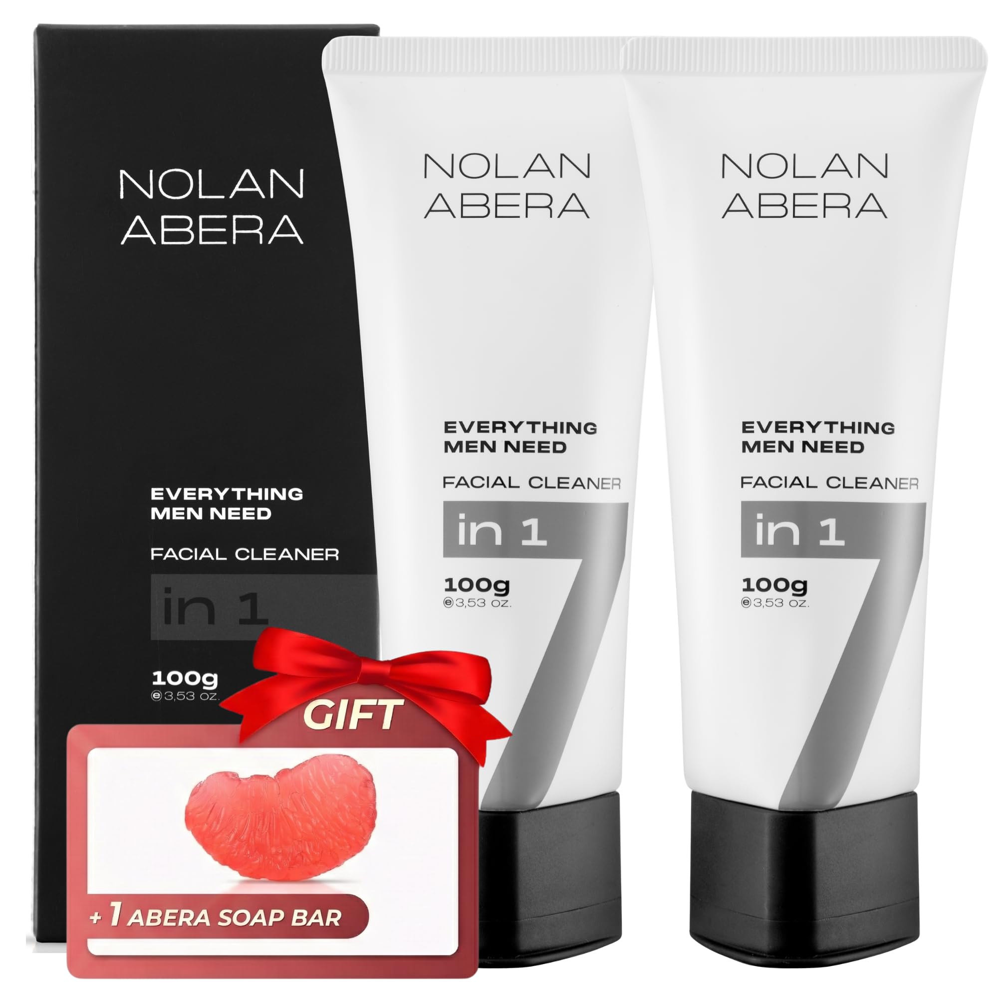 ABERA Nolan Daily Facial Cleanser for Men — Deep Cleansing, Oil Control, 2-Pack Grapefruit Gift