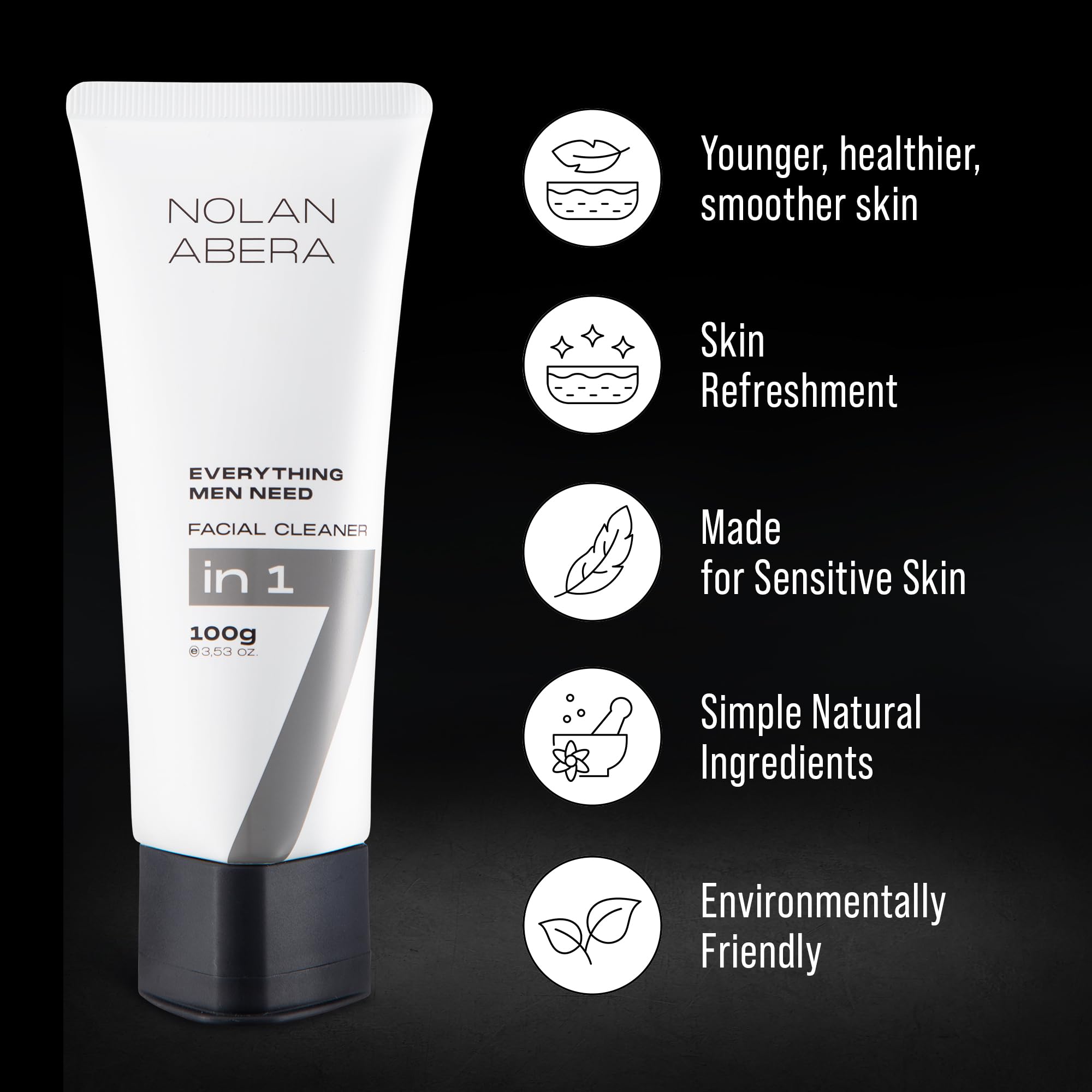 ABERA Nolan Daily Facial Cleanser for Men — Deep Cleansing, Oil Control, 2-Pack Grapefruit Gift