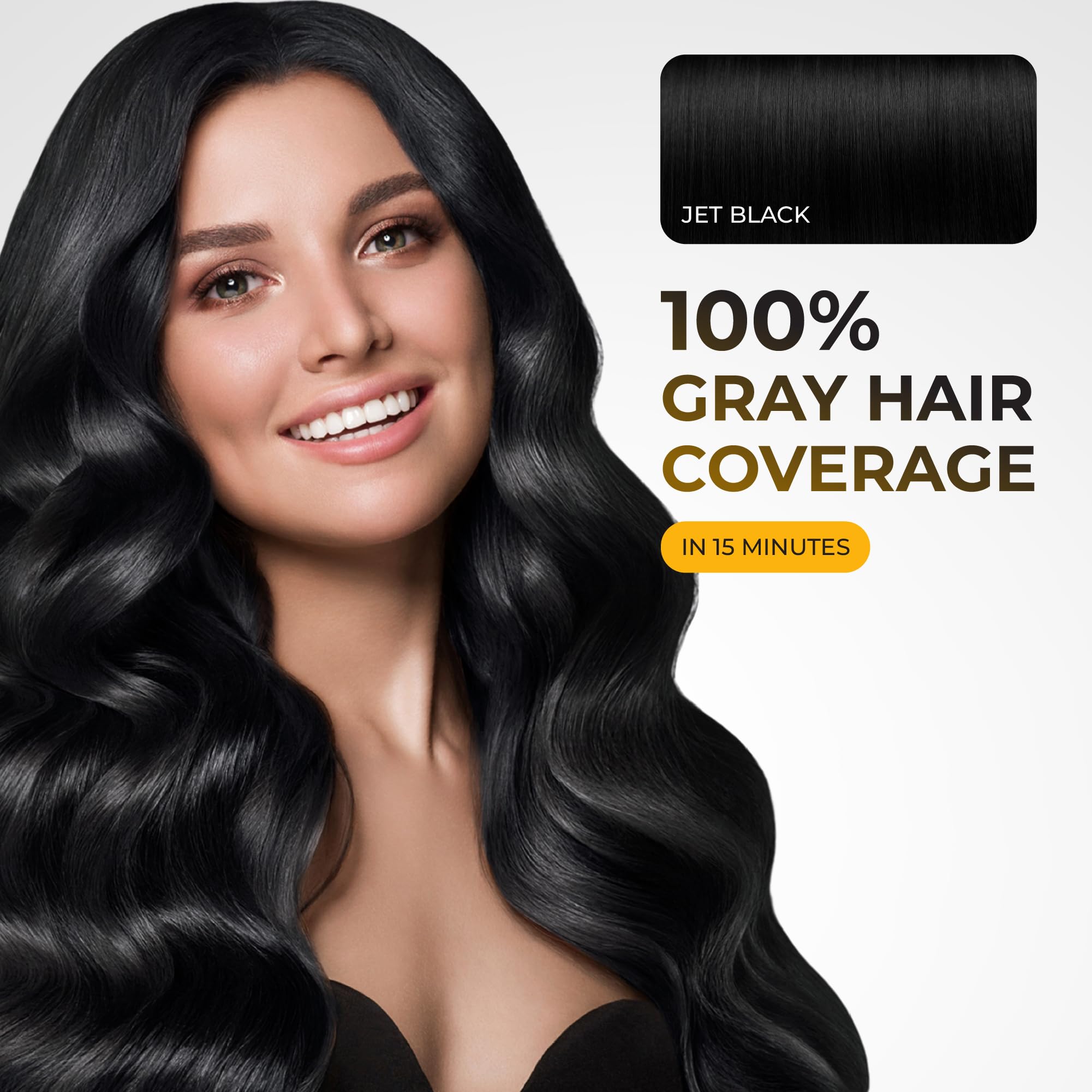 ABERA Hair Dye Shampoo Pack – Black Color for Gray Hair | Travel Size & Long-Lasting One-Wash Solution