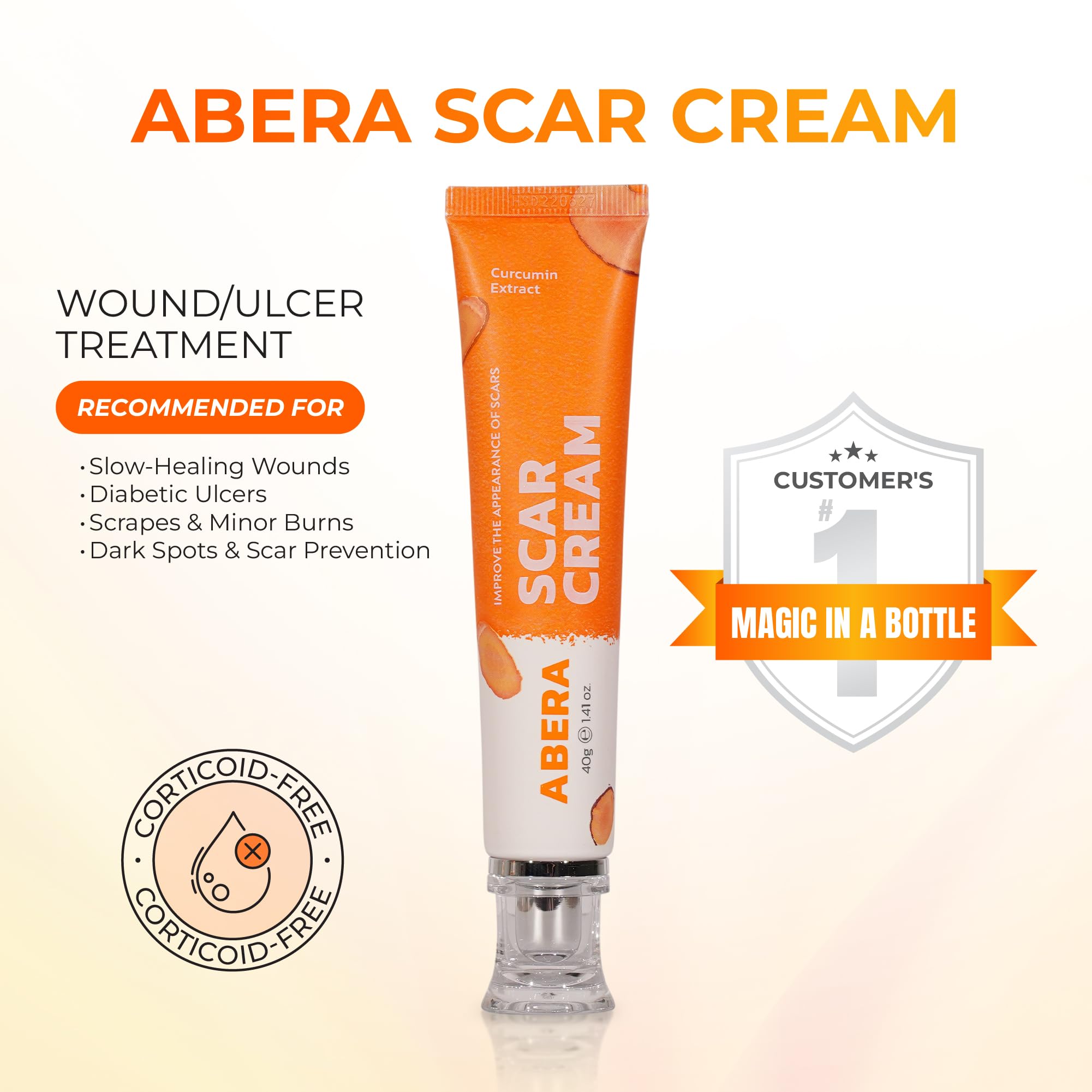 ABERA Scar Cream (Upgrade) – Skin Regeneration & Repair, 1.41 oz per Item (Set 2)