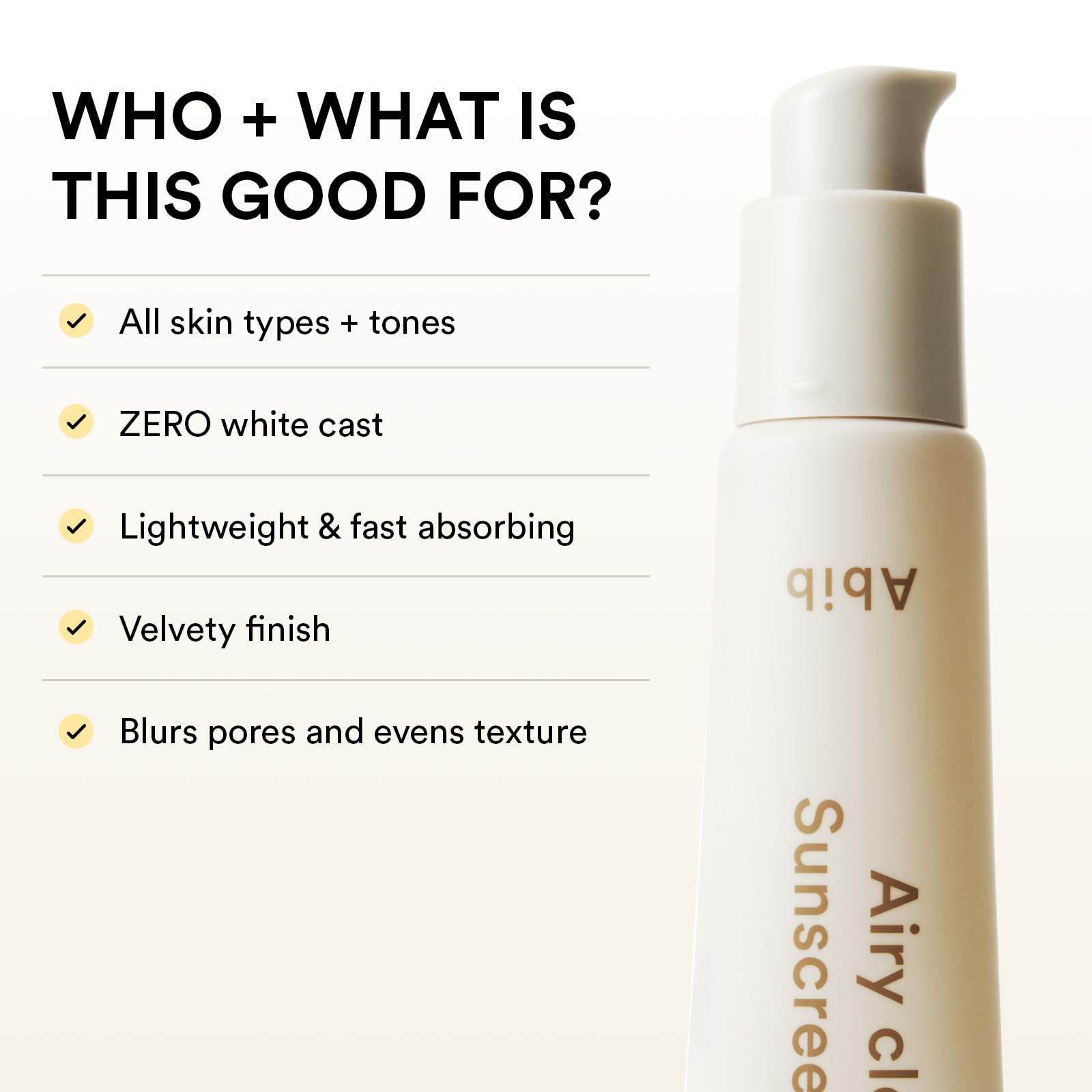 Abib Airy Clear Sunscreen Gel SPF30 – Semi-Matte, No White Cast, Pore-Refining Primer