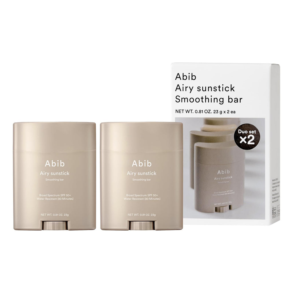 Abib Airy Sunstick Protection Bar DUO SPF50+ – Semi-Matte, Water-Resistant Sunscreen Stick (1.62 oz / 46 g)