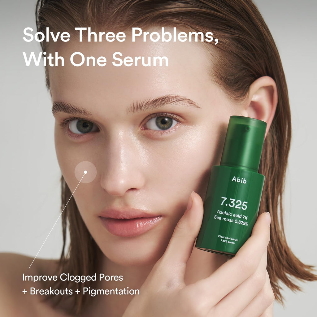Abib Clear Spot Serum 7.325 Pump with Seamoss Extract, Azelaic Acid, Succinic Acid — 30 mL (1.01 fl oz)