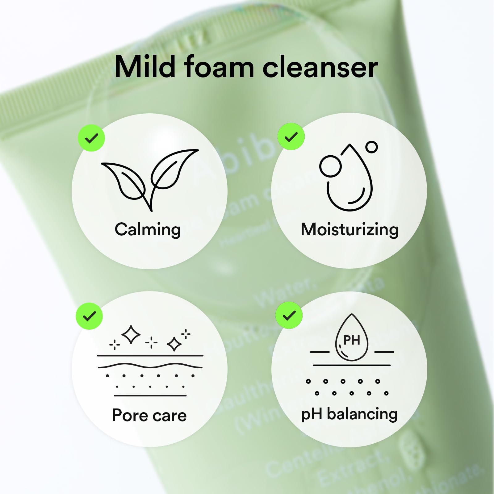 Abib Mild Foam Cleanser with Heartleaf – Gentle, pH-Balanced Cleanser 5.07 fl oz