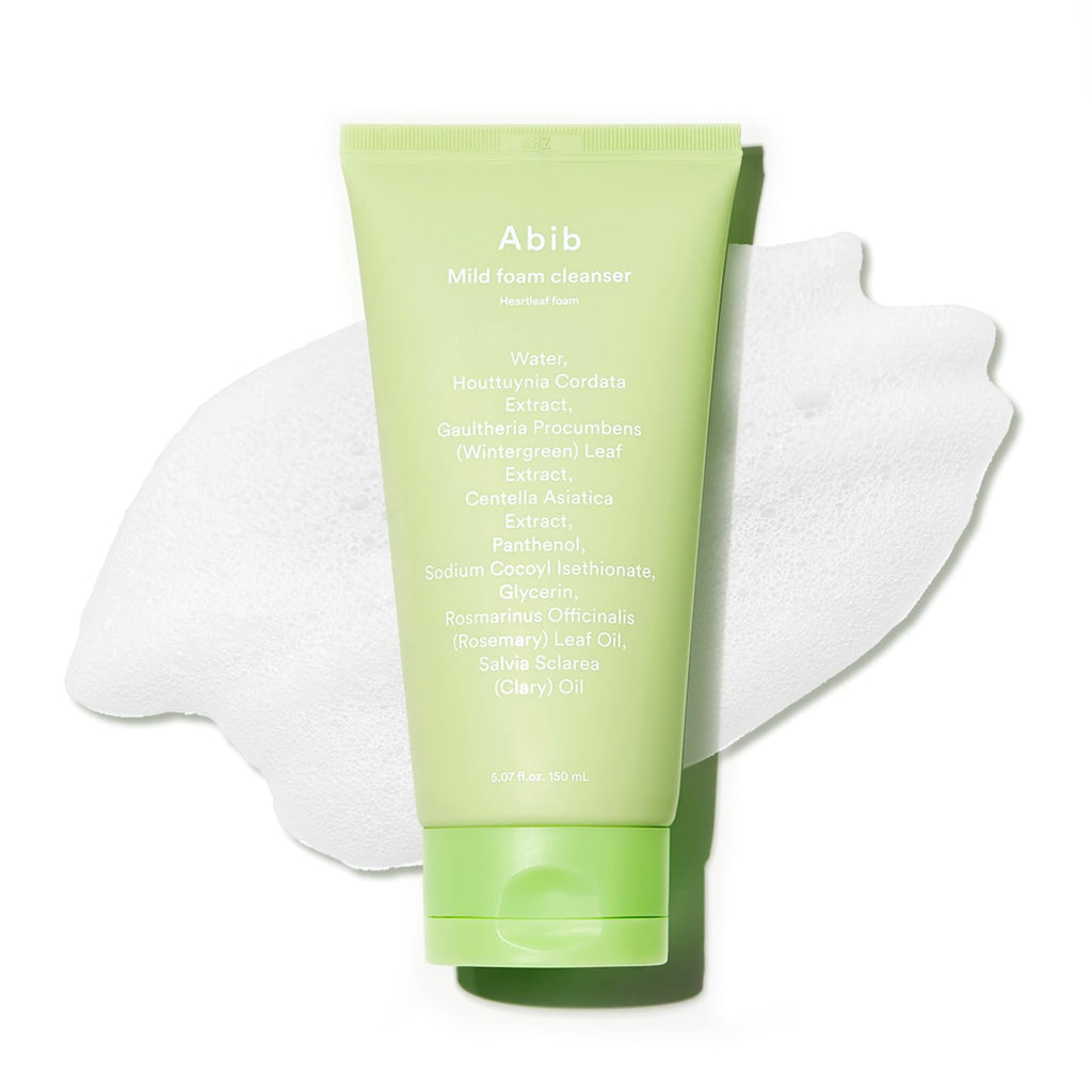 Abib Mild Foam Cleanser with Heartleaf – Gentle, pH-Balanced Cleanser 5.07 fl oz