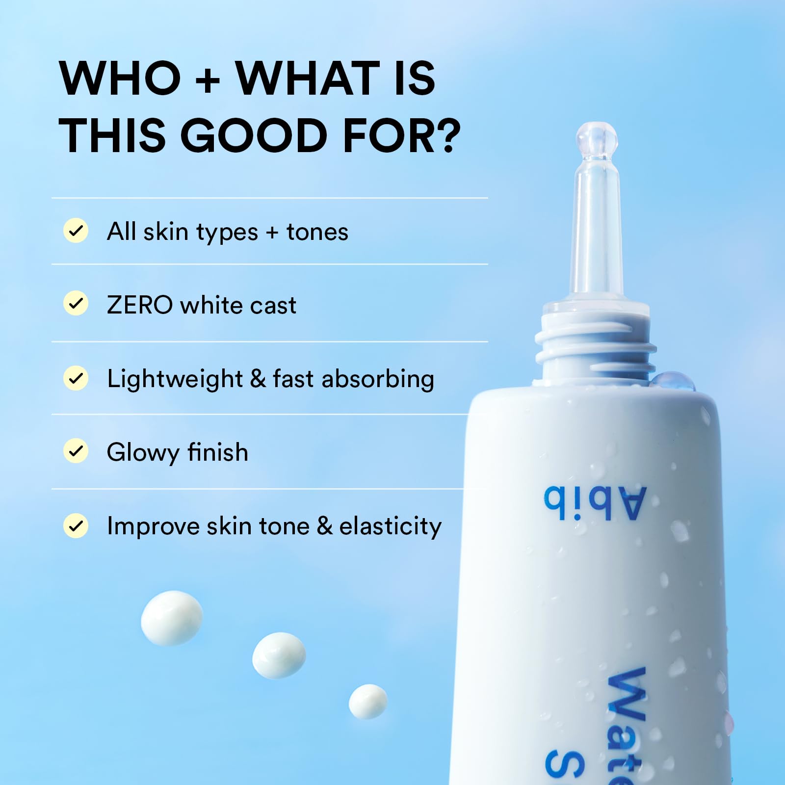 Abib Watery Hyaluron Sunscreen Moisture Tube SPF 30 50ml – Lightweight, No White Cast