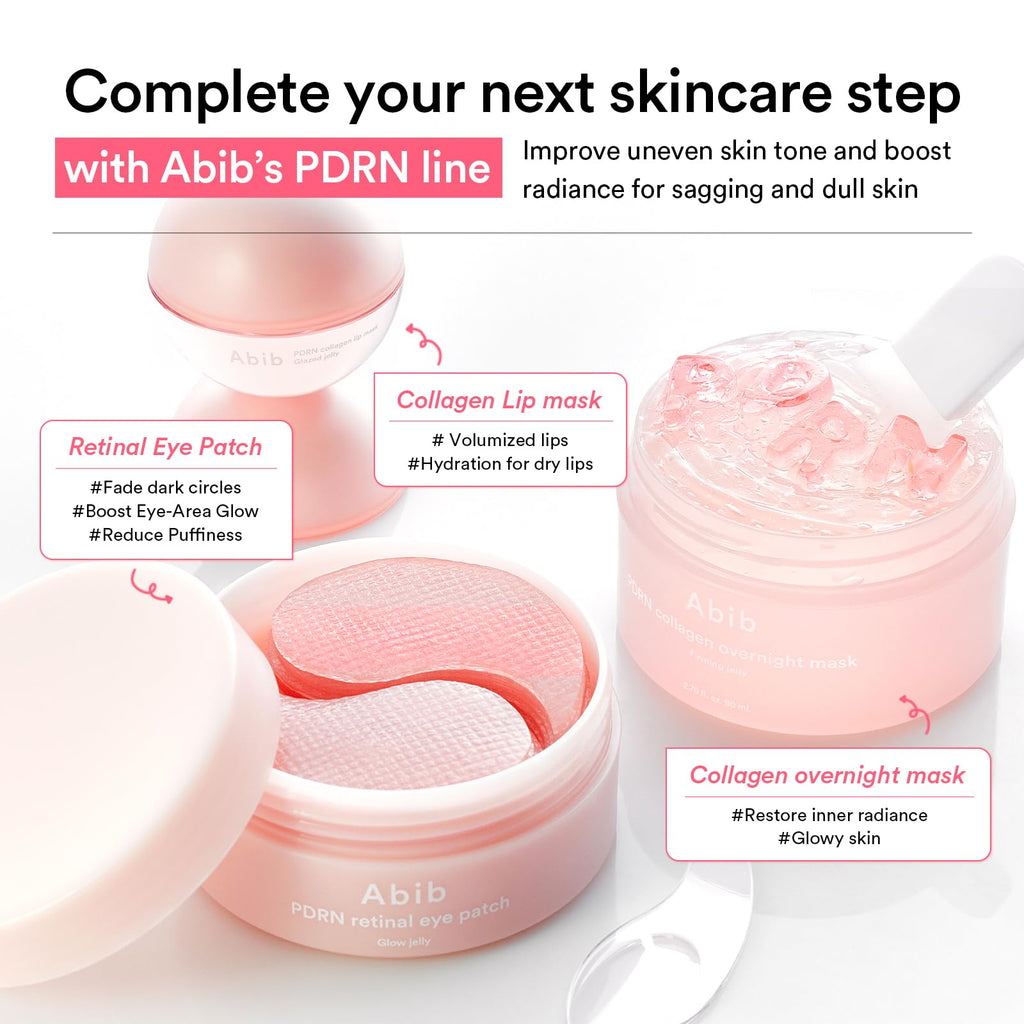 Abib Pink Me Up PDRN 3-Step Glow Kit | Overnight Firming Jelly Mask & Eye Patch Set