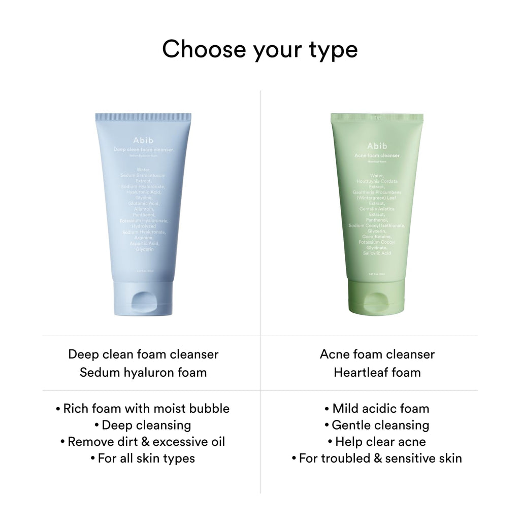 Abib Deep Clean Foam Cleanser Sedum Hyaluron 150ml | Hydrating Daily Cleanser
