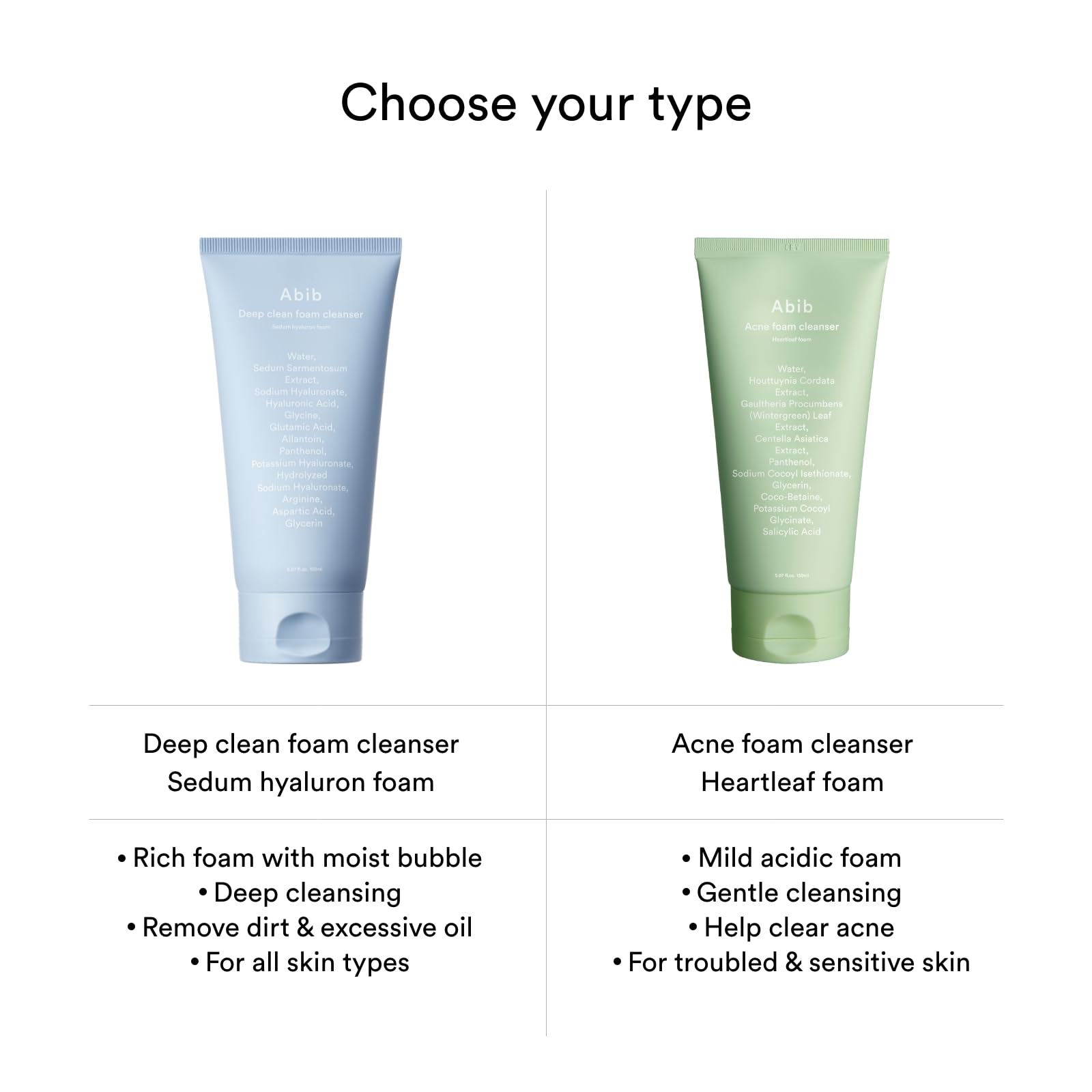 Abib Deep Clean Foam Cleanser Sedum Hyaluron 150ml | Hydrating Daily Cleanser