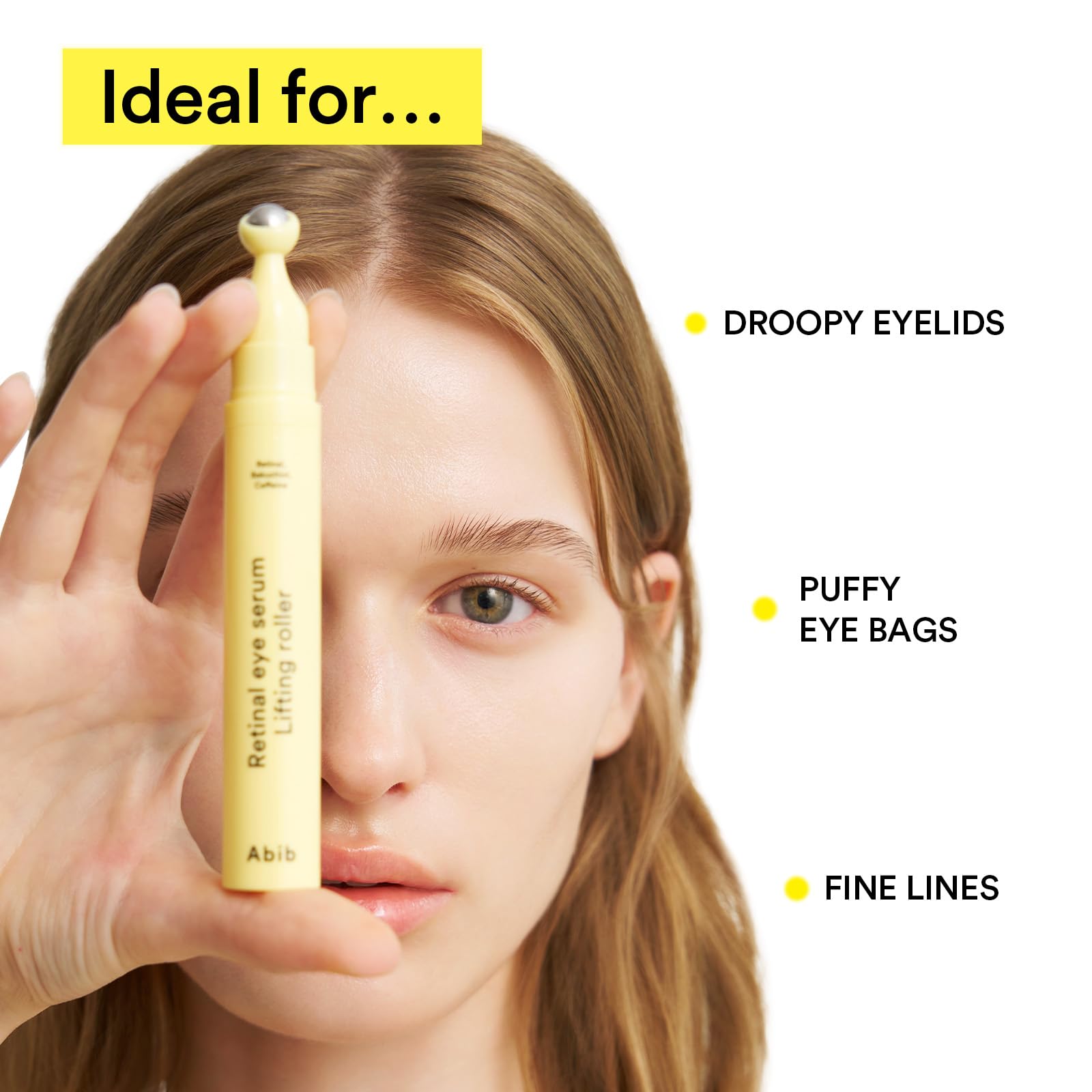 Abib Retinal Eye Serum Lifting Roller – 0.5 Fl Oz (15ml) | Anti-Aging Eye Care with Caffeine & Bakuchiol