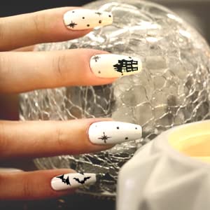 Abodhu Acrylic Nail Tips Kit 500 Pcs – Coffin Half Cover Nails with Glue, Files, Clip & Case
