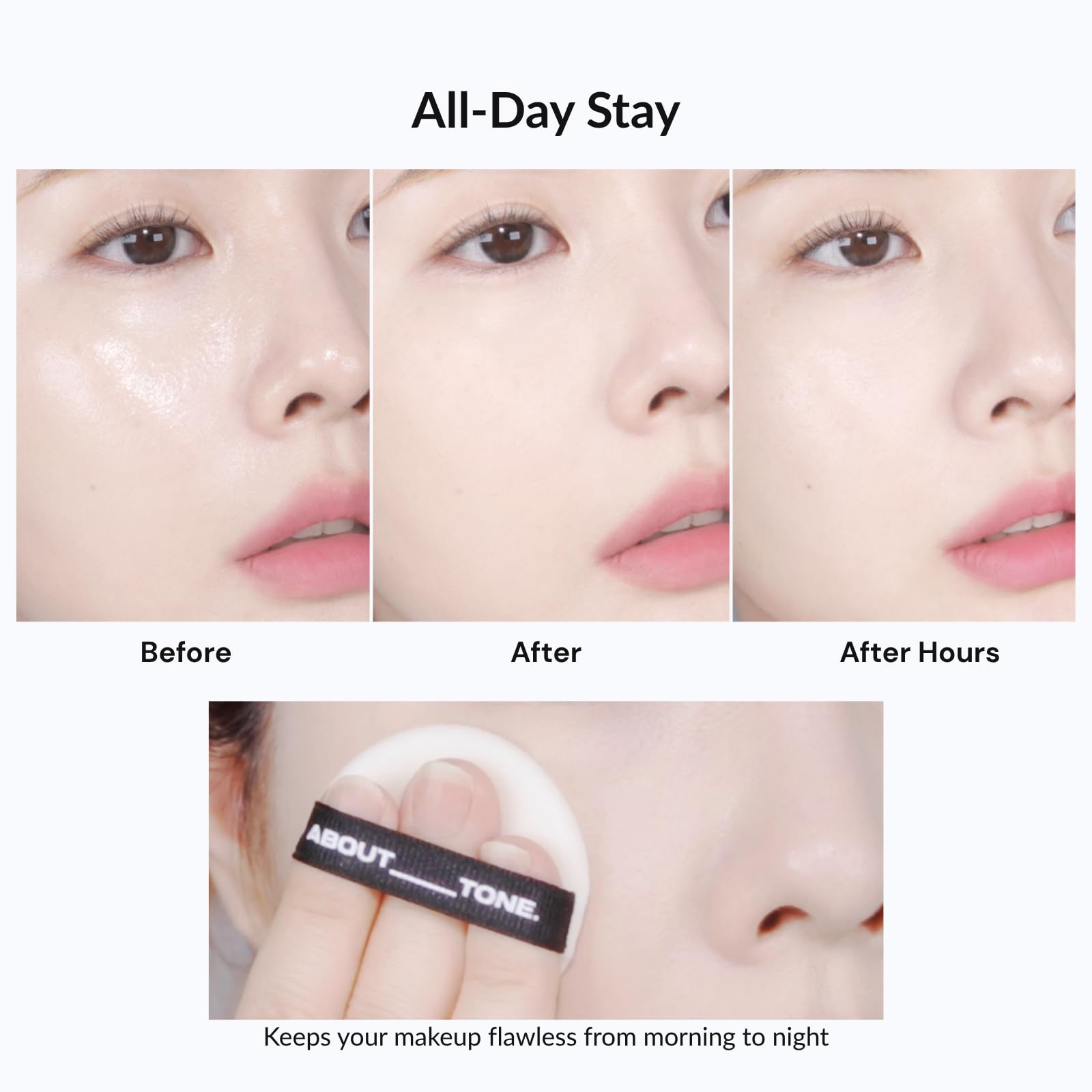ABOUT TONE Blur Powder Pact 0.32oz – Pressed Powder with Mirror, Matte Finish, Vegan Formula