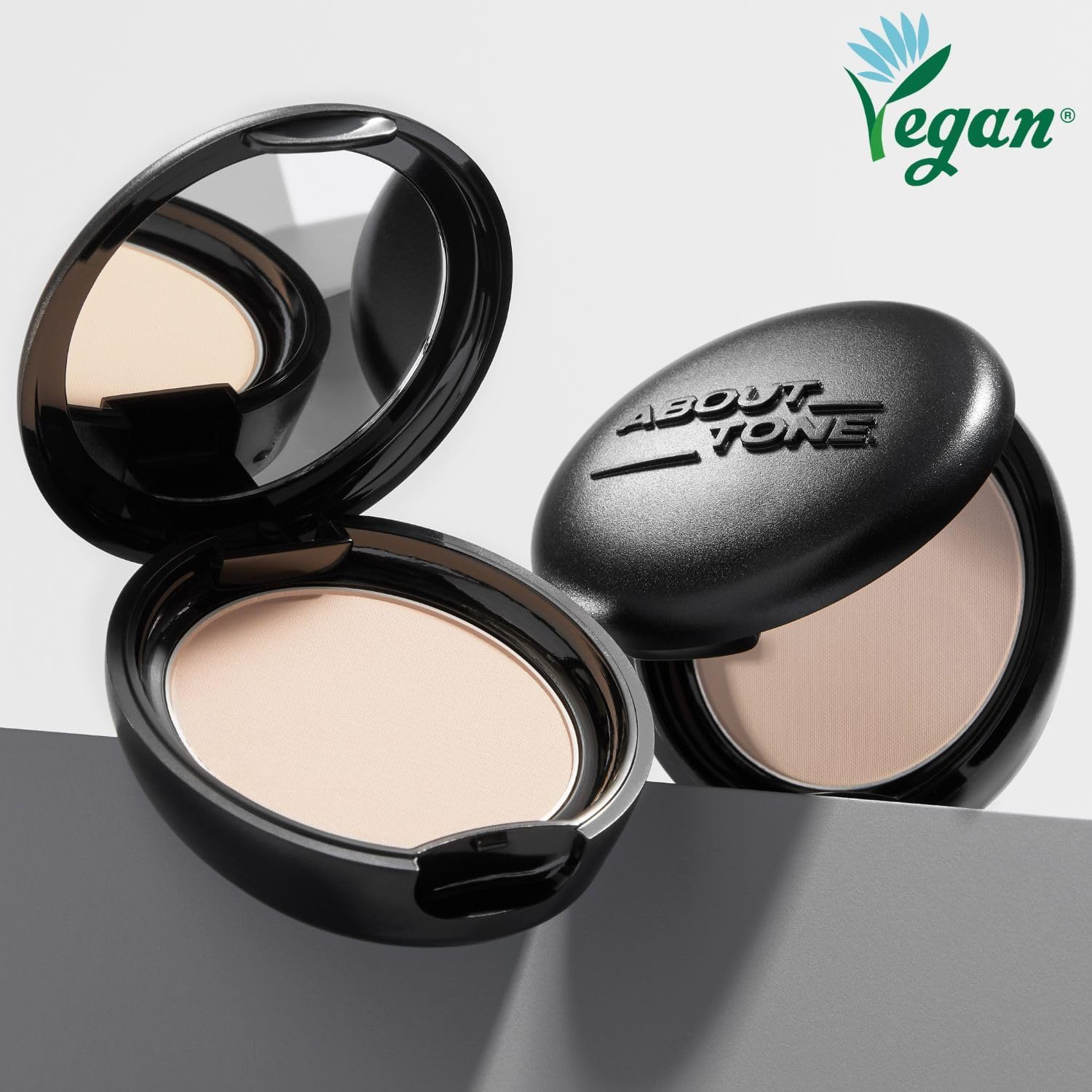 ABOUT TONE Blur Powder Pact 0.32oz – Pressed Powder with Mirror, Matte Finish, Vegan Formula