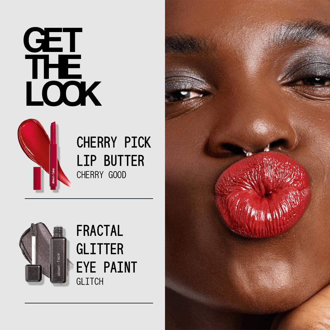 about-face Cherry Pick Lip Color Butter with Pomegranate Flower Extract & Cherry Butter – High-Shine, Hydrating Vegan Lip Balm (0.06 oz)