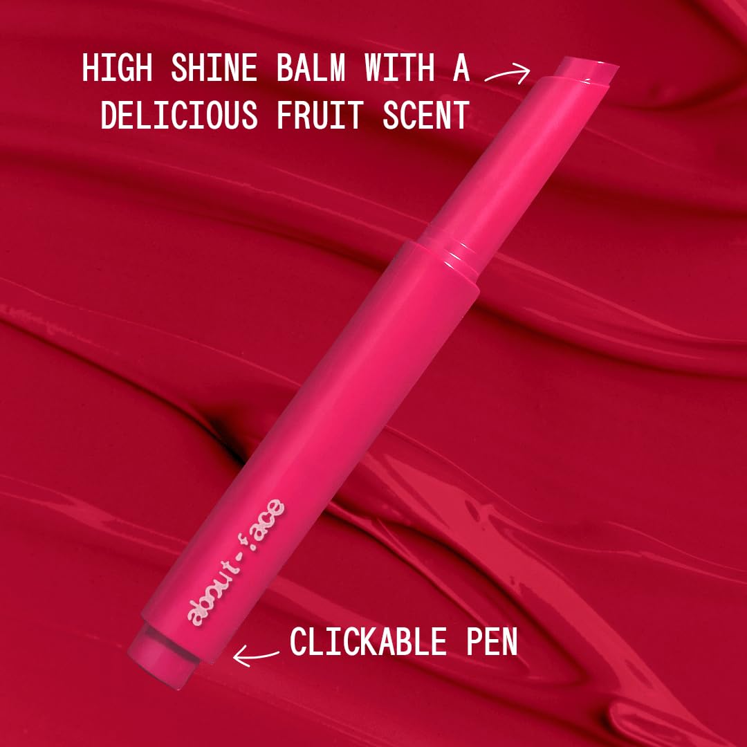 aboutface Cherry Pick Lip Color Butter – High-Shine Hydration, 0.06 oz – Vegan & Cruelty-Free