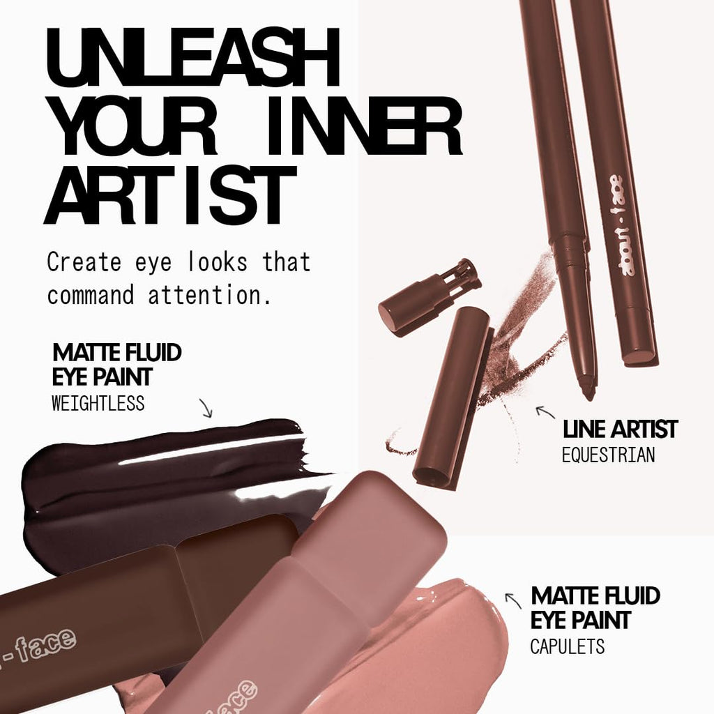 about-face Matte Fluid Eye Paint Weightless – High-Pigment Liquid Eyeshadow in Chocolate Brown | Vegan & Cruelty-Free