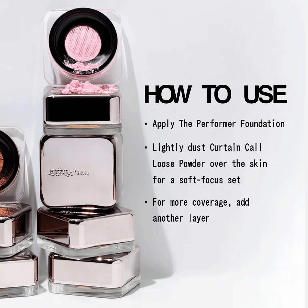 About Face Curtain Call Set + Powder Applause Deep – Lightweight, Oil-Absorbing Setting Powder (0.35 oz)