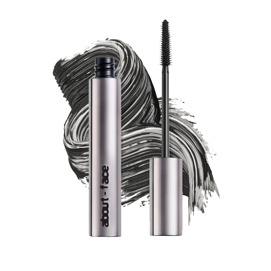 AboutFace Volumizing Mascara – Jet Black | Clean, Vegan, Cruelty-Free | 0.43 oz