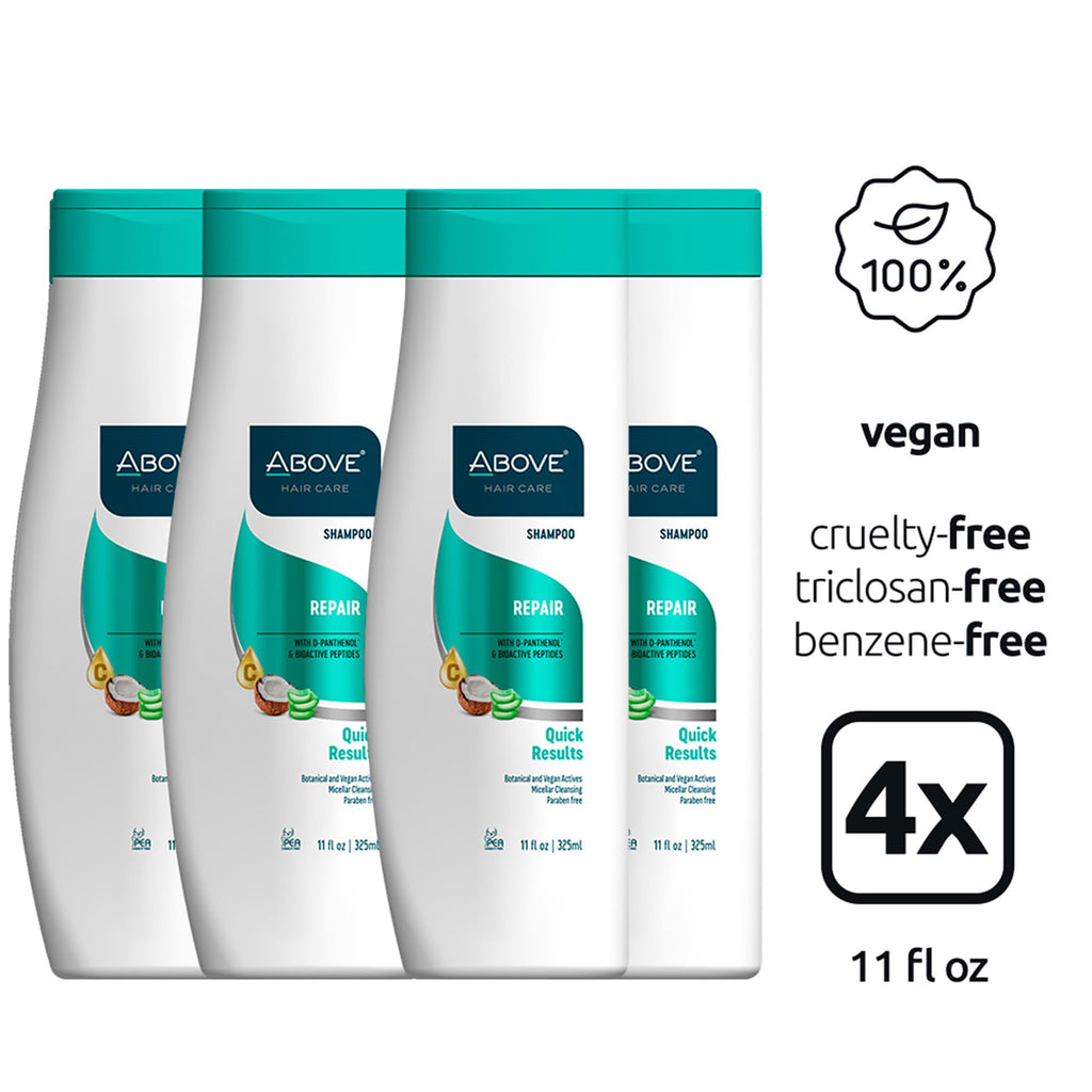 ABOVE Repair Shampoo 4-Pcs Pack – Anti-Frizz, Hair Thickening, Vegan