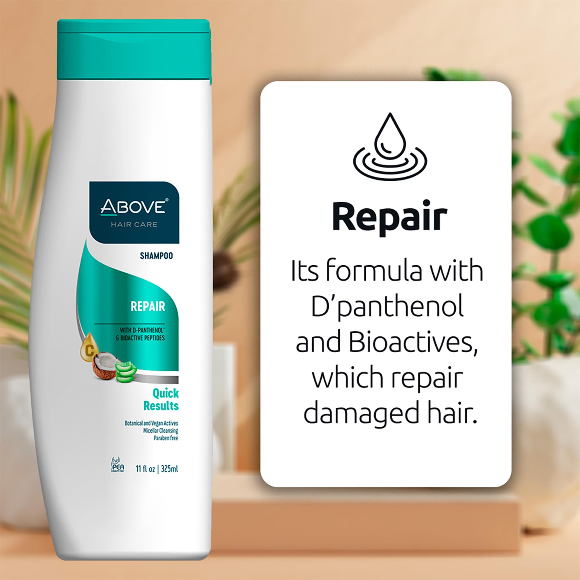 ABOVE Repair Shampoo 4-Pcs Pack – Anti-Frizz, Hair Thickening, Vegan