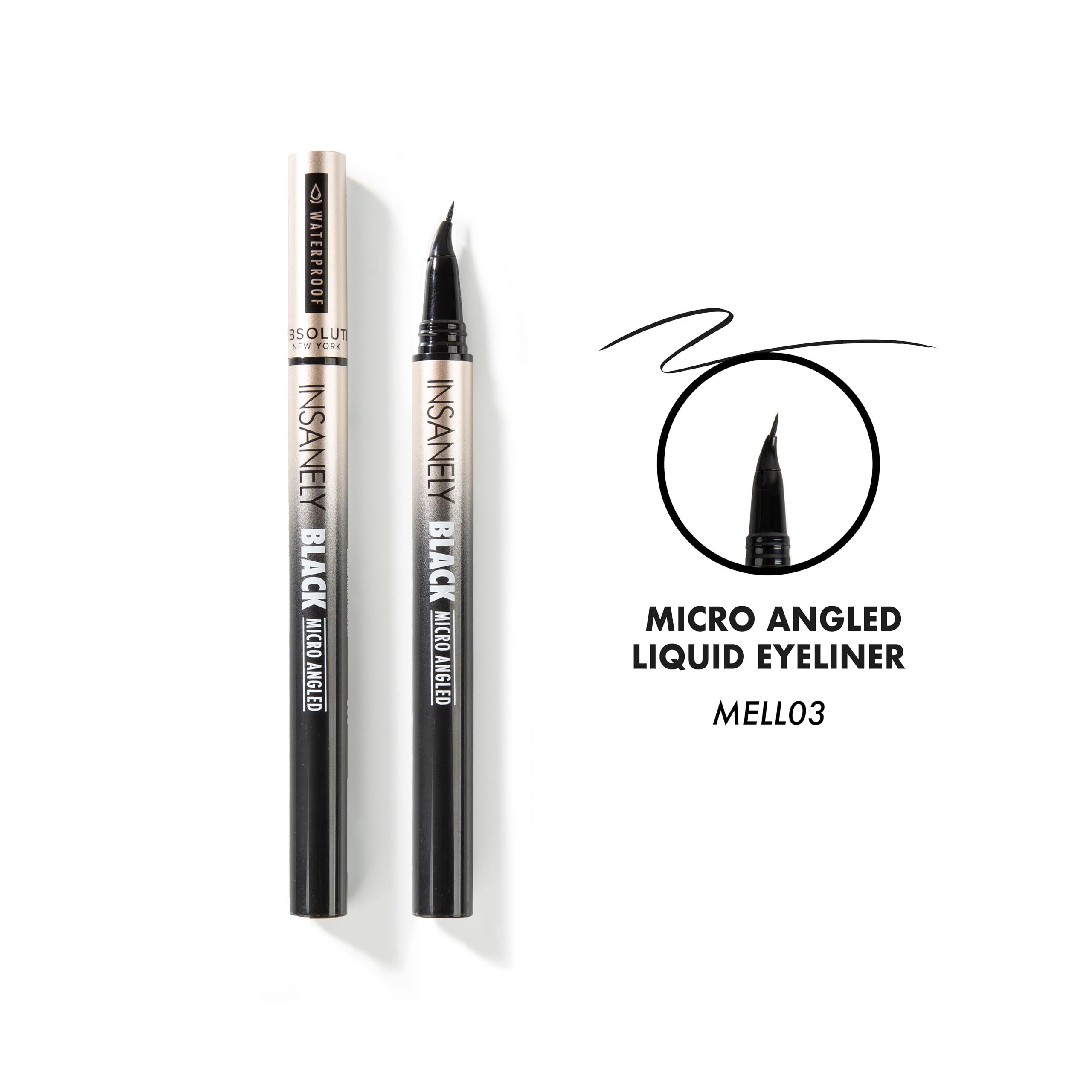 Absolute New York Insanely Black Flex Brush Liquid Eyeliner | Waterproof & Smudgeproof