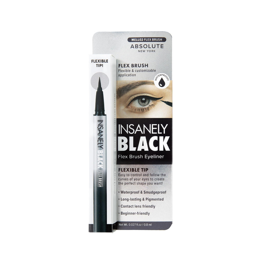 Absolute New York Insanely Black Flex Brush Liquid Eyeliner | Waterproof & Smudgeproof