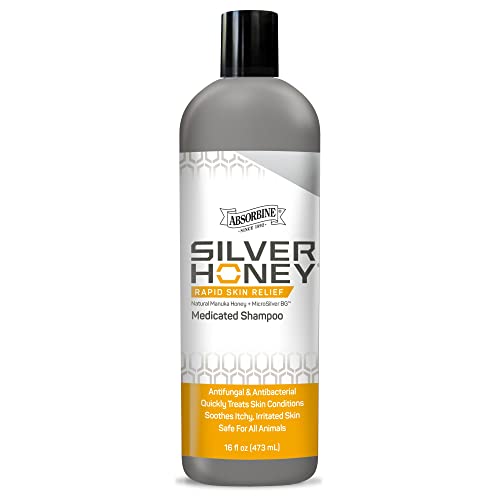 Absorbine Silver Honey Rapid Skin Relief Medicated Shampoo – Vet-Developed, Manuka Honey & MicroSilver BG, 16 fl oz