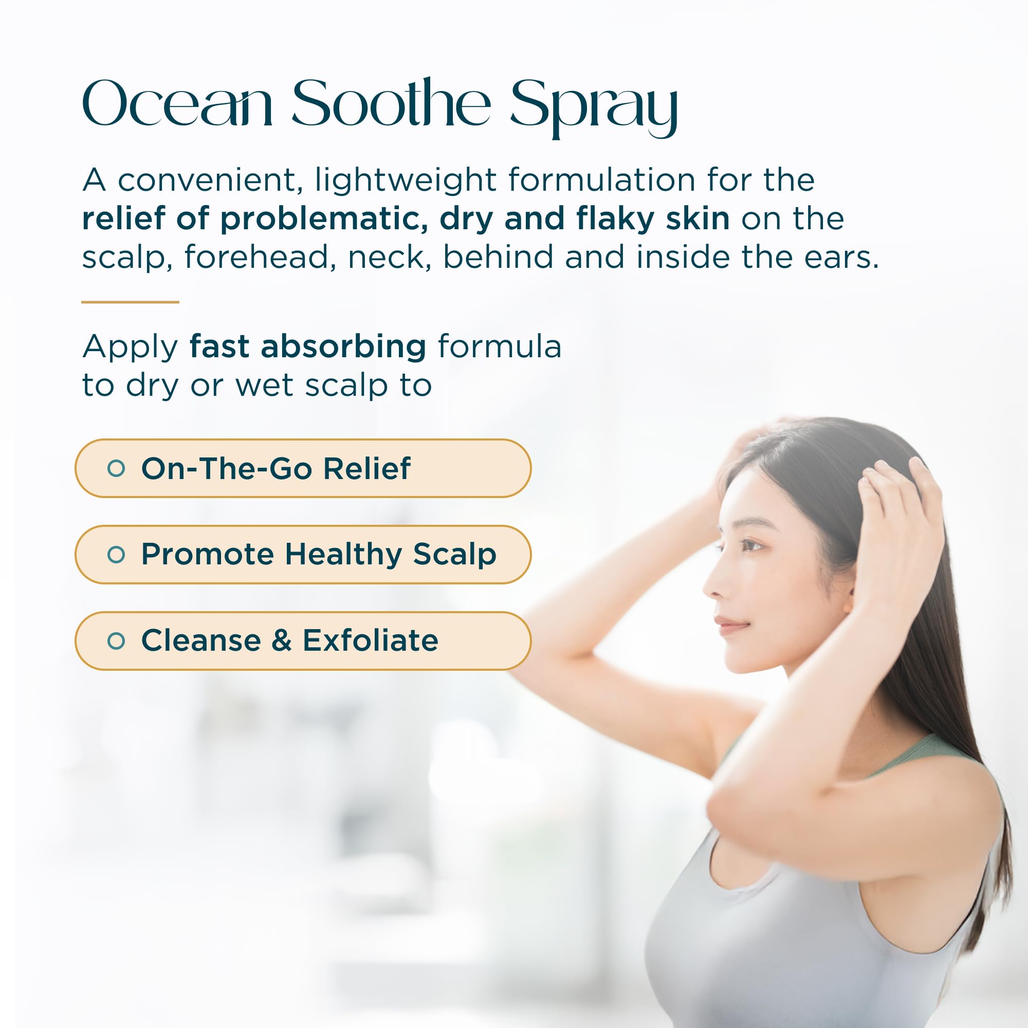 Abundant Natural Health Ocean Soothe Scalp Relief Spray — Fragrance-Free Magnesium Salt, 60mL